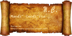 Manó Cecília névjegykártya